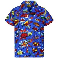 King Kameha Hawaiihemd Boom-Bang Funky Hawaii-Hemd Herren Kurzarm Front-Tasche Stylish Unisex