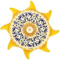 Bestway Badeinsel Mediterrane Sonne, (Packung, 1-St., Inkl. Getränkehalter), Ø 207 x 22 cm