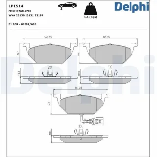 Delphi Bremsbel?ge vorne Audi Seat Skoda VW LP1514