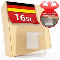 DEKAZIA Wandregalhalter ohne Bohren, Regalbodenhalter selbstklebend, Träger für Regalböden, versch. Größen & Lasten, 4er, 10er, 16er Set 16-tlg., Regalbodenträger Sets Bretthalter für Schränke Regale