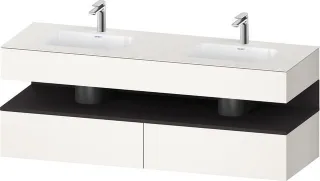Duravit Qatego Einbauwaschtisch mit Konsolenwaschtischunterbau Weiß Supermatt 1600x550x600 mm - QA47 QA4797080840000