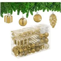 relaxdays Weihnachtsbaumkugel Weihnachtskugeln im 72er Set (72 St), gold