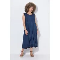 Ulla Popken Maxikleid Midikleid Zierbänder Godetfalten V-Ausschnitt