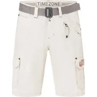 TIMEZONE Cargoshorts Kurzes Design Cargo Regular Mid Waist Pants für Herren Baumwolle Regular Fit unifarben elastisch Reißverschluss