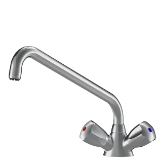 KWC Zweigriffmischer Schwenkauslauf GASTRO, A300, chromeline 112159