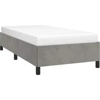 vidaXL Bett Bettgestell ohne Matratze Hellgrau 100x203 cm Twin XL Samt