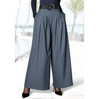 LASCANA Hosenrock mit weitem Bein und Bundfalten mit Gürtelschlaufen, Anzughose, Business chic