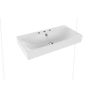 Kaldewei Silenio Wandwaschtisch 904406033001 3045, 90x46x12xcm, weiss Perl-Effekt, 3 Hahnlöcher