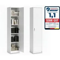 Home Collective Aktenschrank Bücherregal Mehrzweckschrank Schrank Kleiderschrank mit Einlegeböden (Garderobenschrank Regal für Schlafzimmer Flur Keller Büro) Einlegeböden verstellbar 40x35x180cm (BxTxH), weiß