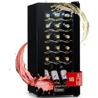 Klarstein Weinkühlschrank Shiraz 18 Uno Weinkühlschrank 18 Flaschen 50L 1 Zone 5-18°C Touch LED, für 18 Standardflaschen á 0,75l,Wein Flaschenkühlschrank Weintemperierschrank Weinschrank Kühlschrank