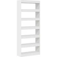 vidaXL Bücherregal Bücherregal mit Regal Weiß 80 x 30 x 198 cm Holzwerkstoff, 1-tlg.