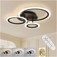 POPOLIC LED Deckenleuchte Modern Dimmbar Deckenleuchte für Wohnzimmer, Schlafzimmer, Deckenlampe mit Fernbedienung, 3000K-6000K