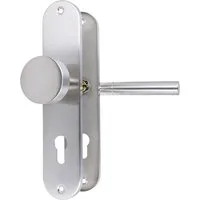 MS Beschläge Türgriff Edelstahl Langschildgarnitur Türdrücker Türklinke, Schildgarnitur 240x50mm - Knopf / Drücker
