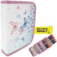 itenga Federmäppchen itenga Schüler-Etui Mäppchen Schmetterling Elara 28 teilig (gefüllt) 1