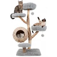 KOMFOTTEU Kratzbaum, mit Katzenhöhle, Jute-Kratzsäulen & gepolsterte Plattformen