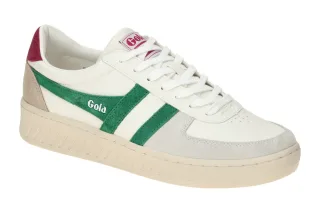 Gola CLA415DN Damenschuhe Sneaker Wei? Emerald Cerise Bequem mit Gummisohle
