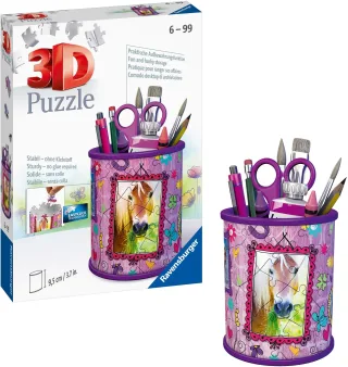 Ravensburger 3D Puzzle 11175 - Utensilo Pferde - Stiftehalter aus dreidimensional geformten Puzzleteilen - für Tierfreunde ab 6 Jahren Schreibtisch-Organizer für Kinder und Erwachsene