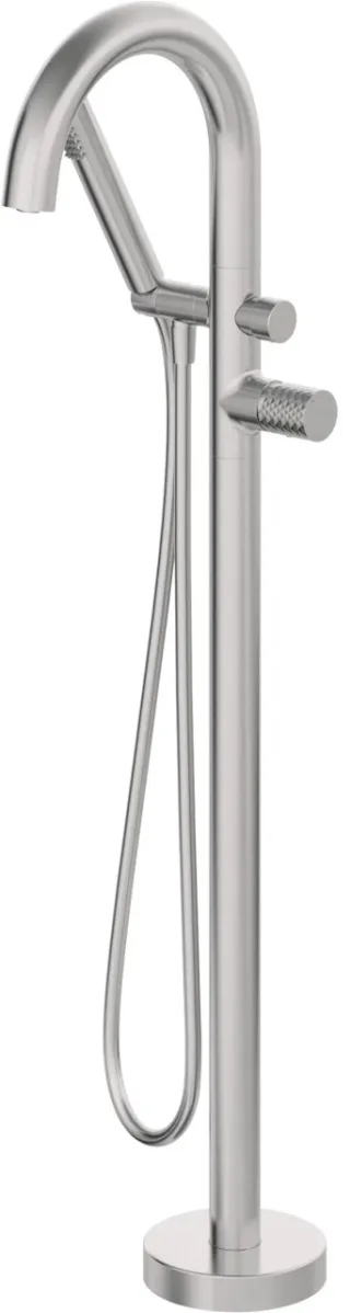 Neuesbad Serie 600 Hexa Freistehende Wannenarmatur, U-Auslauf, edelstahl gebürstet NB1DEBHS_F17N1