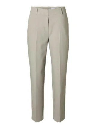 SELECTED WOMEN - SLWRITA-RIA MW CROPPED PANT MEL NOOS Island Fossil - Gr. - 42