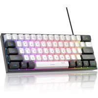 Novzep Gaming Tastatur, 61 Tasten Mechanische/Membran Tastatur 60% Tastatur Gaming-Tastatur (kompakt Plug & Play ergonomisch, USB Kabel RGB Beleuchtung)
