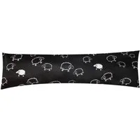 Heubergshop Seitenschläferkissenbezug, (1 Stück), 40x145cm Schafe Lämmer Schwarz Weiß 100% Baumwolle Bezug (99/1)