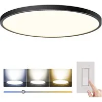 Sunicol Deckenleuchten Rund Panel Ultraflach LED Deckenleuchte, 24W-48W, Wohnzimmer Flur, 48W Ø50cm, 3000K Warmweiß/4500K Naturweiß/5000K Weiß, 3000K/4000K/5000K Dimmable