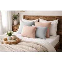 Amilian Dekokissen Sofakissen 4er Set mit Füllung - 2x 45x45 + 2x 35x45 cm, Hotelverschluss, waschbar, formstabil