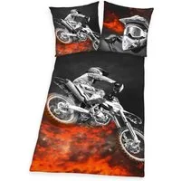 Herding Young Collection Jugendbettwäsche Motorcross, Microfaser, 2 teilig, mit Motocrossrad