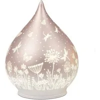 formano LED Dekolicht Deko Kugel Glas Peach Rosa 21cm matte Glasleuchte mit Blumen-Dekor, LED fest integriert