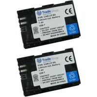 Trade-Shop 2x Akku passend für Canon EOS 60D 60Da 7D 7D Mark II 70D Kamera-Akku Li-Ion 2000 mAh (7,4 V)