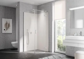 Kermi Schwingtür Liga SNR 0930x2000 GAK: 905-930, silber hochglanz ESG klar LISNR09320VAK