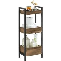 SoBuy Badregal FRG226, Badezimmerregal schmal, Duschregal Toilettenregal Nischenregal, Standregal Küchenregal mit 3/4 Ablagefächern, Badregal stehend
