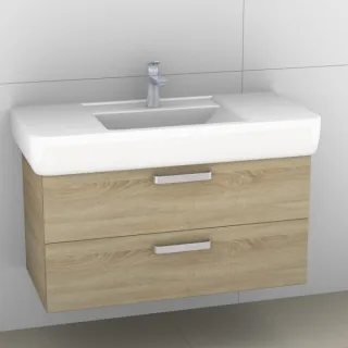 Artiqua 413 Waschtischunterschrank für Renova Plan 122101, 122102 Castello Eiche quer NB, 413-WU2L-K 413-WU2L-K69-7134-426