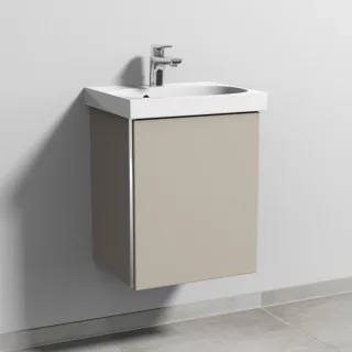 Sanipa 3way Waschtischunterbau zu Geberit Acanto Waschtisch mit 1 Tür, Kaschmir-Matt BP4141U