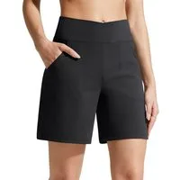 G4Free Sweatshorts Sportshorts für Damen mit Taschen Freizeit-Shorts mit gekreuztem Bund für den Sommer