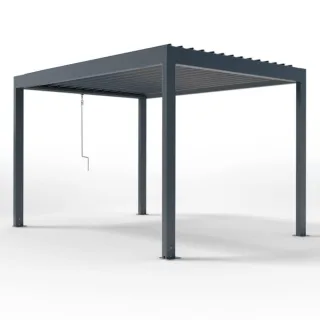 Pergola freistehend, Aluminium, mit Lamellendach, Anthrazitgrau RAL 7016, 4 Pfosten, individuell konfigurieren