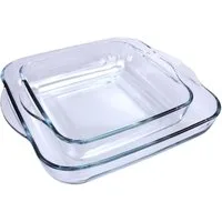 Pasabahce Auflaufform Pasabahce Borcam Ofenschalen Set eckig 28x28/22x22 cm, Borosilikatglas
