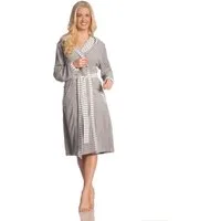 Vossen Damenbademantel Juno, ideal für Sauna & Spa, Hotelbademantel, Morgenmantel, Kurzform, Nicki-Velours, Kapuze, Gürtel, mit Kapuze, gestreifte Akzente