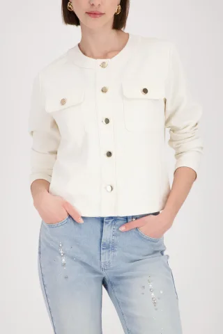 monari - Sweat Jacke mit Pattentaschen marble - Gr. - 36