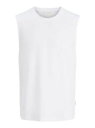 JACK&JONES - JORHYERES SLEEVELESS TEXTURE TEE Bright White - Gr. - M