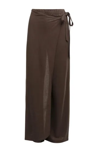Yaya - Hose in Wickeloptik braun - Gr. - 36