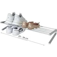 Ruco Schuhregal, Schuhstapler, breitenverstellbar, für bis zu 6 Paar Schuhe, Aluminium
