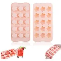 FOUORTUNATE-BEE Backform 2er Stern Eiswürfelform Silikon 15er Eiswürfelbehälter DIY Form, (2-tlg), Für Whisky Cocktails Desserts Schokolade Stern Eiswürfel Silikon