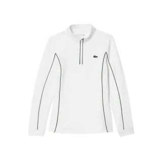 Lacoste - Sweatshirt für Damen, mit kurzem Reißverschluss, Tennis (Weiß/Grün)