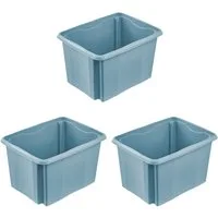 keeeper Aufbewahrungsbox Emil, 3er Set, 30 L, 44,5 x 34,5 x 27 cm (Set, 3 St), ineinander und aufeinander stapelbar