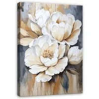 Wallarena Leinwandbild Blumen Abstrakt - Mehrfarbig - Modern - Hochformat - Wohnzimmer, Blumen, 30x40x2cm