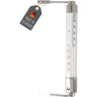 Lantelme Fensterthermometer Wiener Metall Thermometer Analog Außen Fenster Garten Außenthermometer, Temperatur Analog -40 bis 50°C, Außenthermometer, Gartenthermometer, Deutsche Herstellung, 17cm Lang