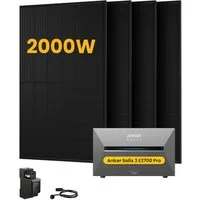 Anker Balkonkraftwerk 2000W Anker SOLIX Solarbank 3 E2700 Pro mit Smart Meter, Zusatzsakkus, (Smart Meter + 4x 500W + 2m MC4-Kabel im Lieferumfang enthalten), Speicher mit integriertem Wechselrichter, All-in-One 2,668kWh Akku