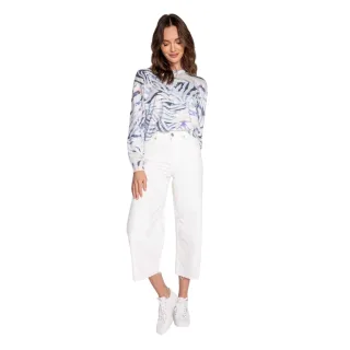PJ Salvage - Schlafanzug-Oberteil für Damen, Jersey, Langärmlig (Blau Grau)