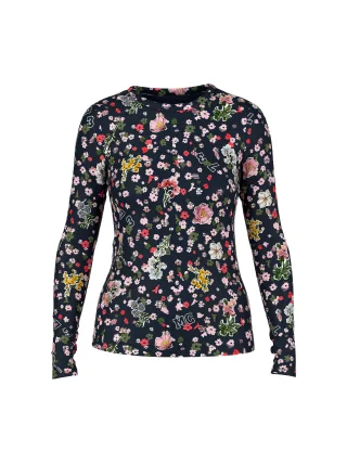 Marc Cain Sports - Langarm-Shirt mit floralem Allover-Print navy - Gr. - 38